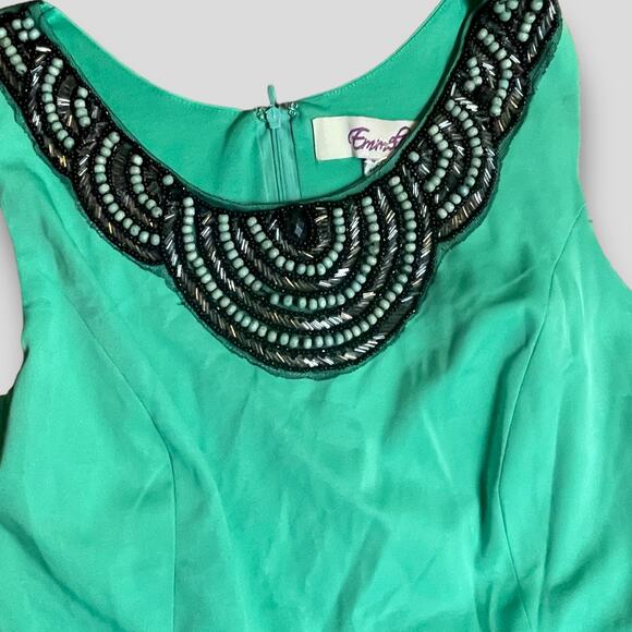 EMMELEE CASUAL SLEEVELESS FIT AND FLARE DRESS EMERALD GREEN MEDIUM - Picture 7 of 10